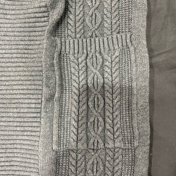 ZYIA Light Gray Ribbed & Cable Open-Front Cardigan - Picture 2 of 7